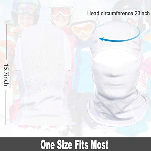 Achiou Ski Mask for Men and Women, Lightweight UV Balaclava Face Cover - color: New White