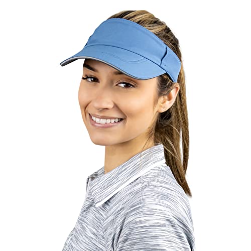 TrailHeads Women's Performance Sun Visor Hat for Running, Golf & Sports - color: Dusk Blue