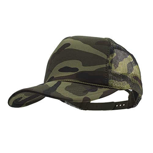 High Crown Foam Mesh Camouflage Tri-Color Oak Leaves Trucker Hat Baseball Cap - color: Camo/Camo/Camo