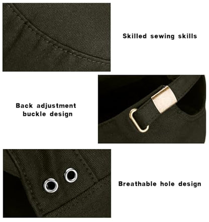 Initlove Cadet Army Cap Military Unisex Flat Top Hat for Men Women - color: Green