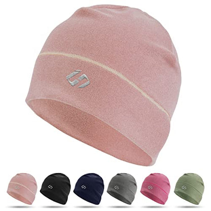 HASAGEI Thermal Running Hat - Men's Skull Cap Cycling Cap Under Helmet for Winter - color: Pink