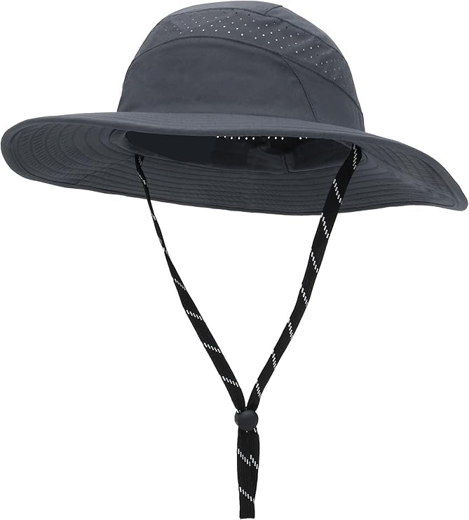 UPF50+ Bucket Hat, Wide Brim Sun Cap - color: Dark Grey