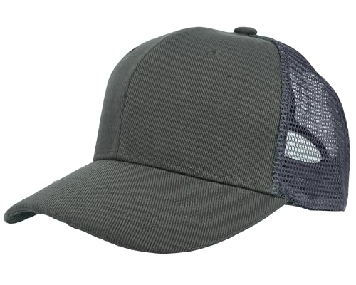 Gelante Mesh Trucker Hat Baseball Cap Structured Front Panel Wholesale LOT 12 Pack - color: Dark Gray