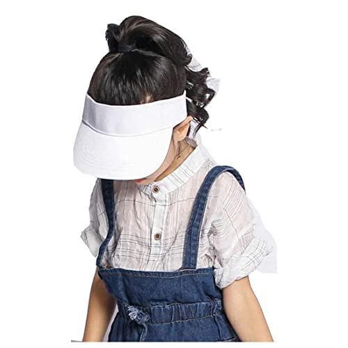 Toddler Sun Visor Girls Age 2-6, Kids Beach Visor Summer UV Protection Sport Cap for 6-12T - color: White, size: 6-12 Years
