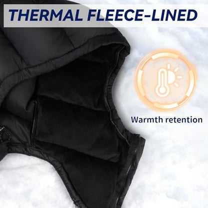 Winter Warm Down Hat,Ultralight Windproof Down Hood for for Camping - color: Black