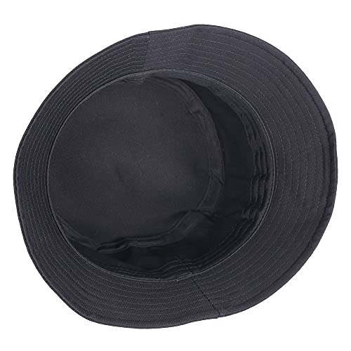 Umeepar Unisex 2 Pack Cotton Bucket Hat Packable Sun Hat for Men Women - color: 2 Pack Black