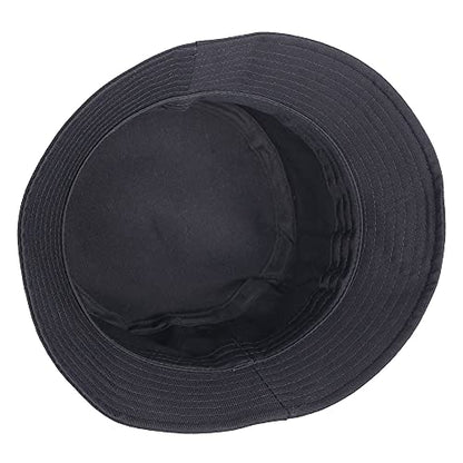 Umeepar Unisex 2 Pack Cotton Bucket Hat Packable Sun Hat for Men Women - color: 2 Pack Black