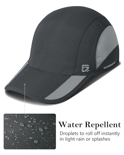 GADIEMKENSD Quick Dry Run Hat Cooling Breathable Mesh - color: Dark Gray, size: 6 7/8-7 1/4