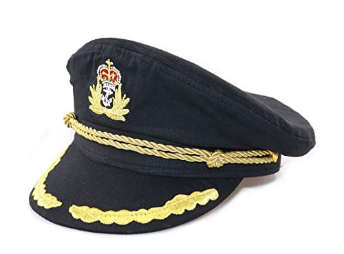 Ibeauti Unisex Adult Adjustable Captain Costume Admiral Hat Cosplay Sailor Cap - color: Black