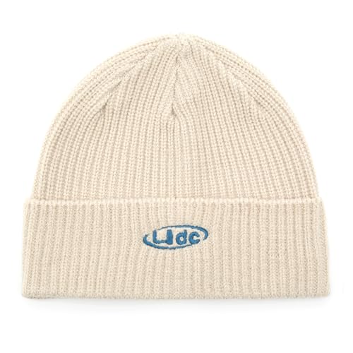 UNDERCONTROL Flexible Fit Logo Embroidery Unisex Fall Winter Thin Long Acryl Trawler Beanie Knit Slouchy Skull Ski Hat Korea - color: Flex Liquid Ivory