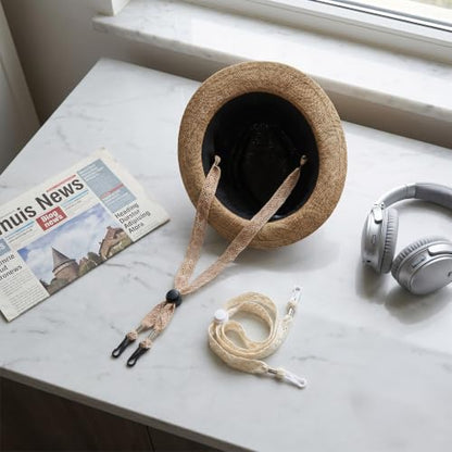 2 PCS Hat Straps for Wind, Adjustable Hat Strap Clips