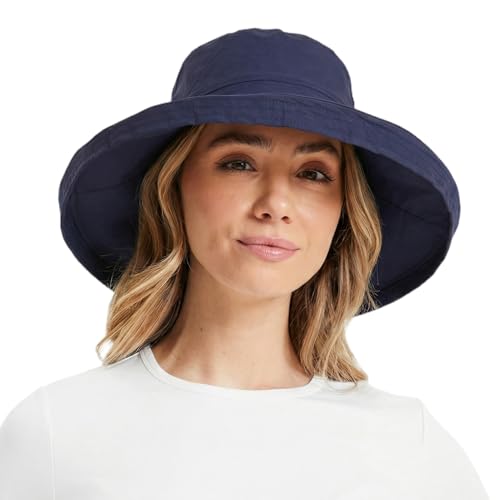 TOP-EX UVCoolix Women's UPF 50+ Wide Brim Cooling Sun Hat - color: Navy, size: X-Large