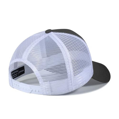 American Flag Trucker Hat - Snapback Hat, Baseball Cap for Men Women - Breathable Mesh Side, Adjustable Fit - for Casual Wear - color: Olive/White