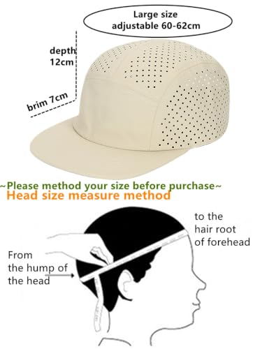 COOLSOME Five Panels Hat Basic Daily Wear Breathable Mesh Airy Quick Dry Cap - color: Laser Mesh|khaki L 60-62cm