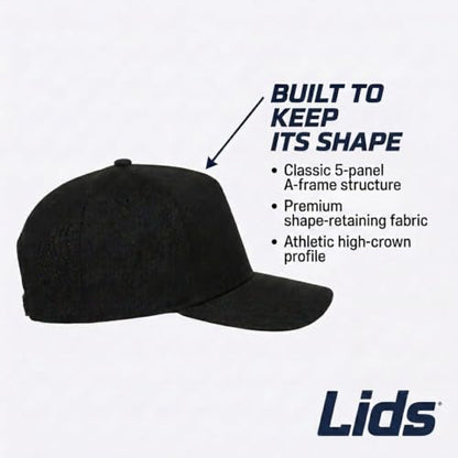 Lids Blank Hook Shot A-Frame Adjustable Snapback Hat – Breathable Mesh & Lightweight | Curved Bill | One Size Fits Most - color: Black