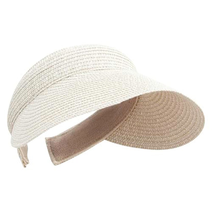 UPF 50+ Paper Braid Clip On Visor - color: Taupe Tweed