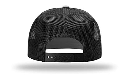 Richardson 168 Hi-Pro 7 Panel Adjustable Snapback Trucker Mesh Back Cap - color: Charcoal/Black/White