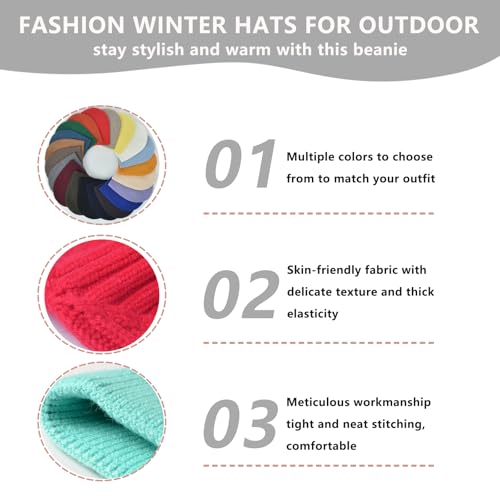 Skull Cap Beanie for Men and Women Warm Winter Hats Knit Beanie Toque for Daily Use - color: Black
