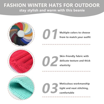 Skull Cap Beanie for Men and Women Warm Winter Hats Knit Beanie Toque for Daily Use - color: Light Yellow