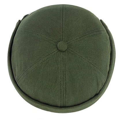 DIYDECAL Brimless Docker Cap,Skullcap Beanie, Retro Sailor Hat for Mens Womens - color: Dark Green