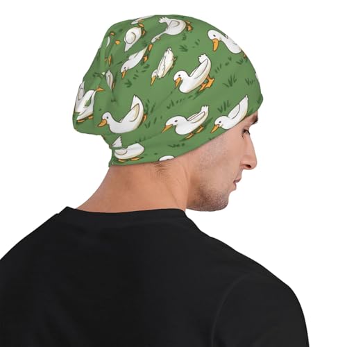 Beanie Hat for Men Women Slouchy Beanie Skull Sleep Cap Soft Lightweight Chemo Hat Stretch Cancer Headwear - color: Ducks