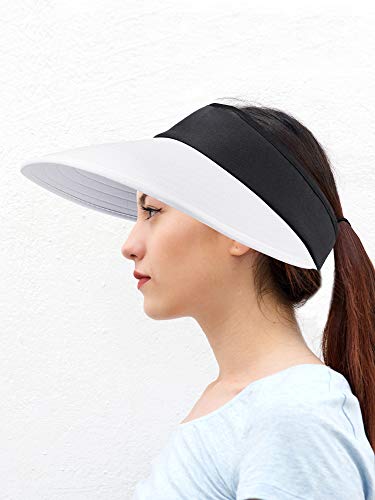 Syhood 2 Pieces Women Sun Visor Wide Brim Adjustable Golf - color: Color Set 3