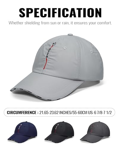 Croogo Quick Dry Running Hat Sun UPF 50+ Lightweight Baseball Cap for Men - color: Cp13-light Gray