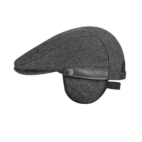 Sumolux Mens Newsboy Hat Flat Cap Gatsby Lvy Irish Hats Driving Cabbie - color: C Grey