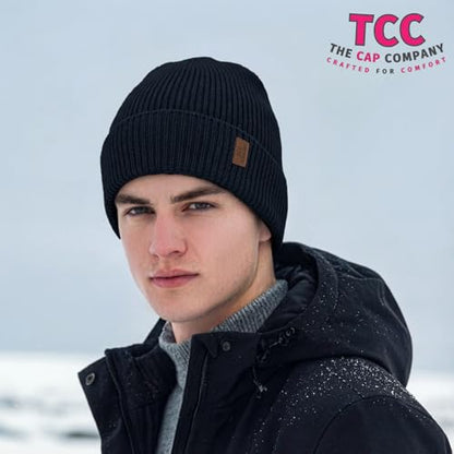 Beanie Fleece Lined Soft for Men Women | Winter Hats Warm Double Layered Stylish Knited Cuffed Plain Beanie Skull Cap | - color: A04- Navy Blue