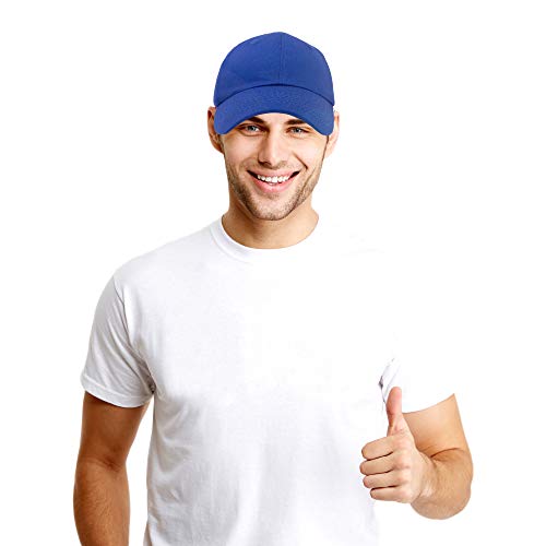 DALIX Baseball Cap Dad Hat Plain Men Women Cotton Adjustable Blank Unstructured Soft - color: Royal Blue