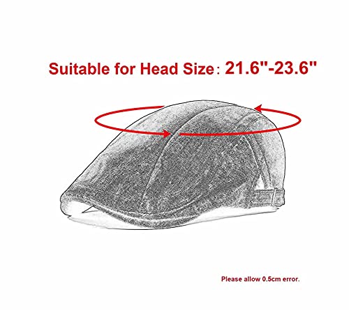 Quanhaigou Unisex Denim Newsboy Hats Flat Ivy Gatsby Cabbie Driving Berets Hat Cotton Dad Cap for Men Women - color: Jean Blue