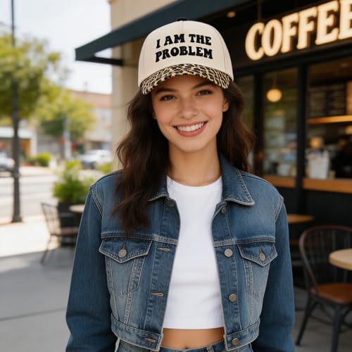 Embroidered Trucker hat for Women Men Baseball Hat Adjustable Unisex Cotton for Soccer Supporters - color: N-leopard Print