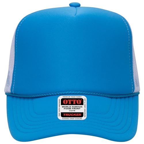BROTHER TRUCKERS The World's Greatest Neon Colored Trucker Hat Blanks - Wholesale Bulk Unisex Snapback Hats - color: Neon Blue/Neon Blue/White