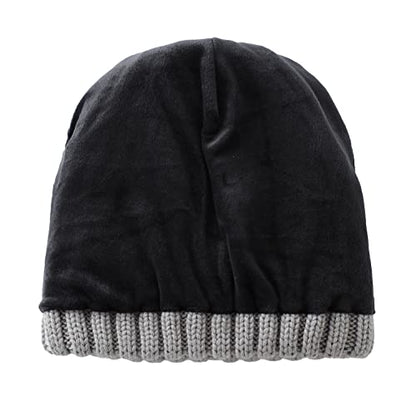 Home Prefer Mens Winter Hat Wool Fleece Lined Knit Beanie Hat Warm Stocking Caps - color: Light Grey