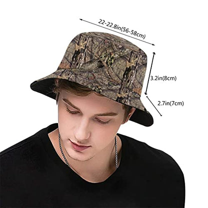 Bucket Hat Sun Beach Packable Fisherman Cap for Women Men Summer Outdoor Hiking - color: Camo Forest Hunting Camouflage