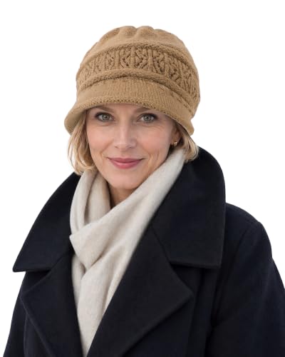 Women Winter Hat Elegant Mature Womens Knit Hat With Brim Warm