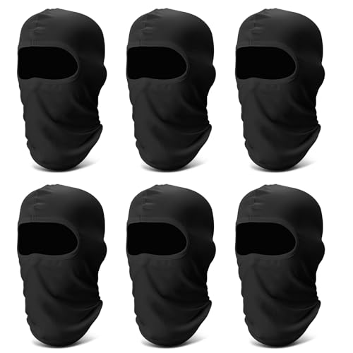 Fivali 6 Pack Balaclava Face Ski Mask: Windproof Breathable Full Head Cover - color: Black 6pack