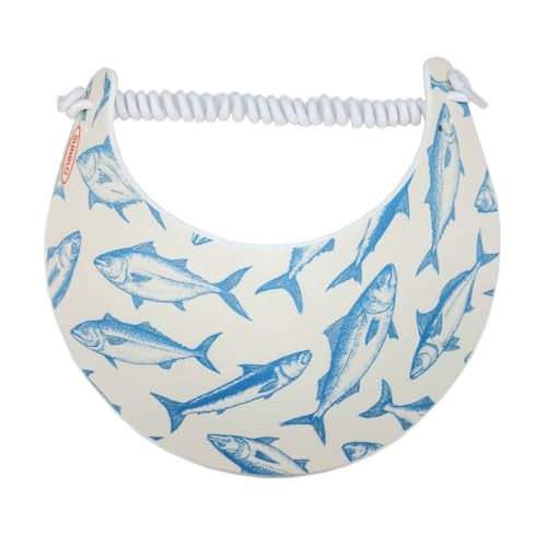 SUNBLO Roll-Up Sun Visor with Wide Brim for Outdoor Use – Running, Golf, Hiking, Beach – Ultra-Light UV Protection for All - color: Big Fish