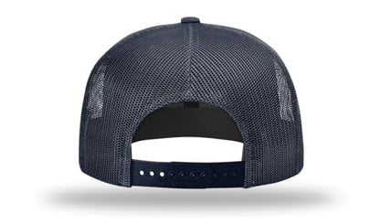 Richardson 511 Wool Blend Flatbill Trucker Snapback Adjustable Cap - color: Navy
