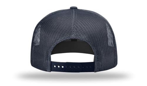 Richardson 511 Wool Blend Flatbill Trucker Snapback Adjustable Cap - color: Navy