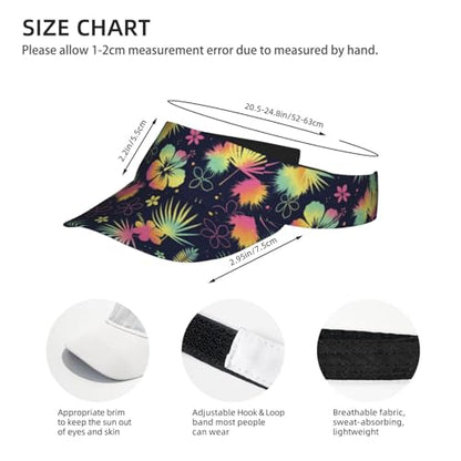 Sun Visor Hats Adjustable Open Top Sport Hat for Golf Women/Men - color: Tie Dye Hibiscus Flower