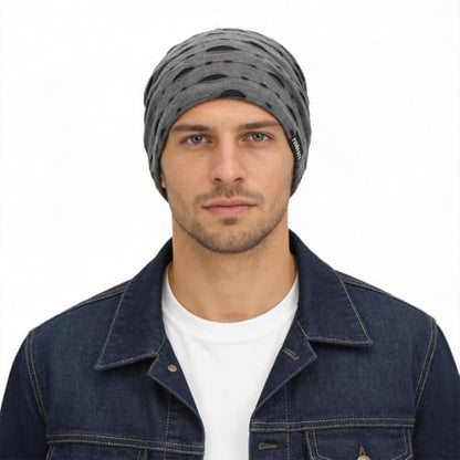 Ruphedy Men Slouchy Beanie Summer Long Oversize Thin Lightweight Skull Cap B011h - color: B401-grey, size: One Size