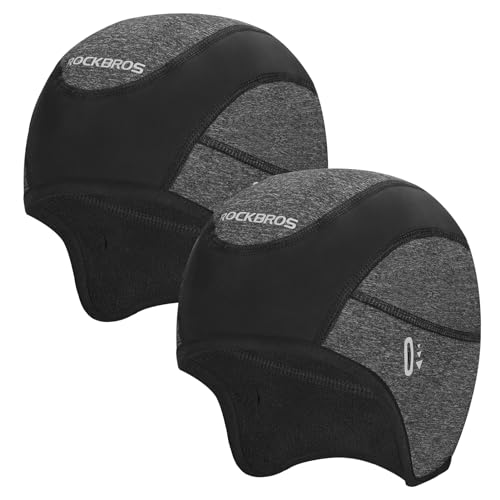 ROCKBROS Winter Cycling Caps for Men Women Windproof Sun Visor - style: No Sun Visor Style One-2 Packs