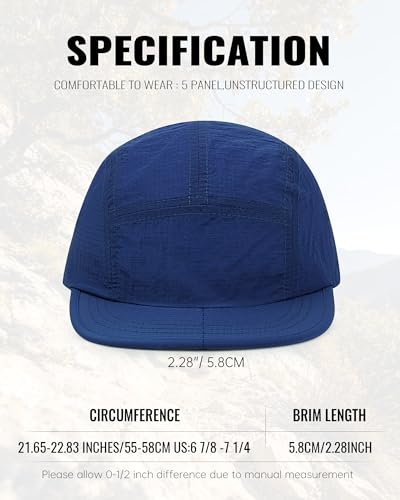 Croogo Short Brim Baseball Cap Flat Bill 5 Panel Hat Mesh Quick Drying Caps - color: Blue