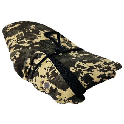Packable and Adjustable Mesh Boonie Sun Hat with Neck Flap - color: Brown/Tan Digital Camo