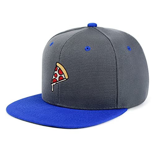 JPAK Pizza Hip-Hop Snapback Hat Embroidered Baseball Cap Foodie - color: 31. Dark Grey/Blue