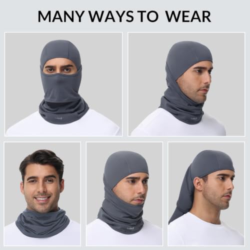 baleaf Balaclava Ski Mask Warm Winter Face Mask with Neck Gaiter - color: Grey