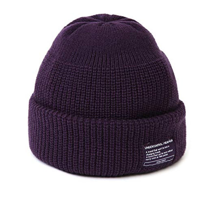UNDERCONTROL Winter Trawler Fisherman Beanie Men Women Unisex Stylish Plain Docker Skull Hat Roll up Watch Cap Color Pack - color: Purple