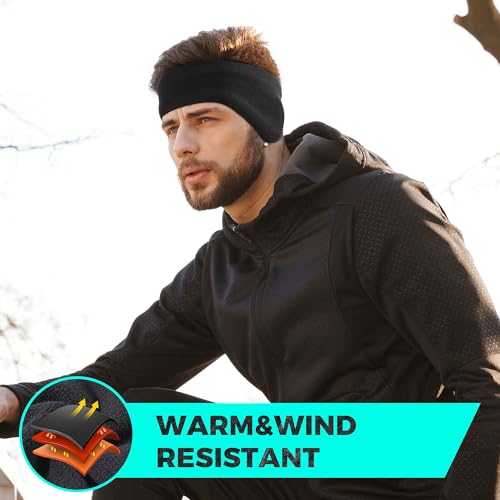 WTACTFUL 1-2 Pack Ear Muffs Ear Warmers, Winter Extra Thick Fleece for Men - color: Black, Black