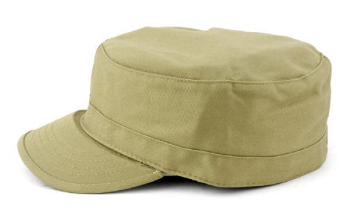 NYFASHION101 Fashionable Solid Color Unisex Fitted Army Military Cadet Cap - color: Khaki, size: X-Large